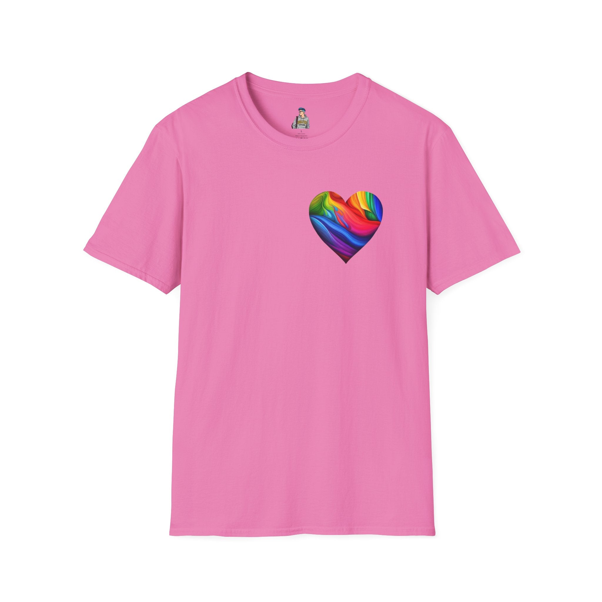 Unisex Softstyle T-Shirt - Pride Heart Design with 'Existence is Resistance'