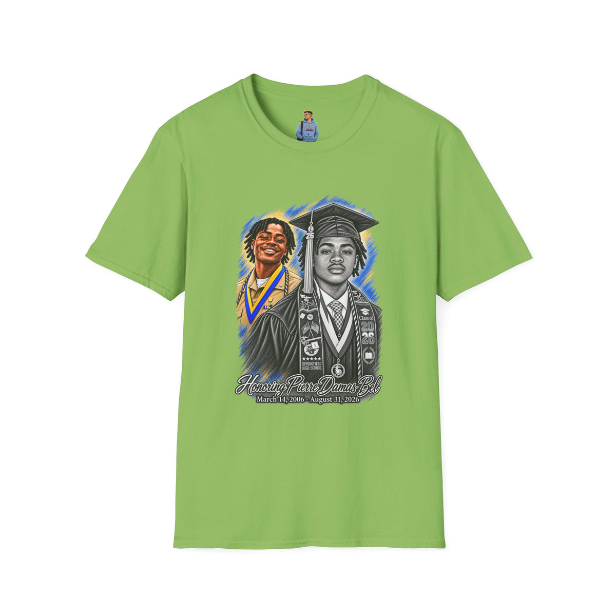 Double Portrait Front - In Memory of Pierre Damas Bel T-Shirt