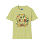 Juneteenth T-Shirt — "Happy Juneteenth" Floral Celebration Tee