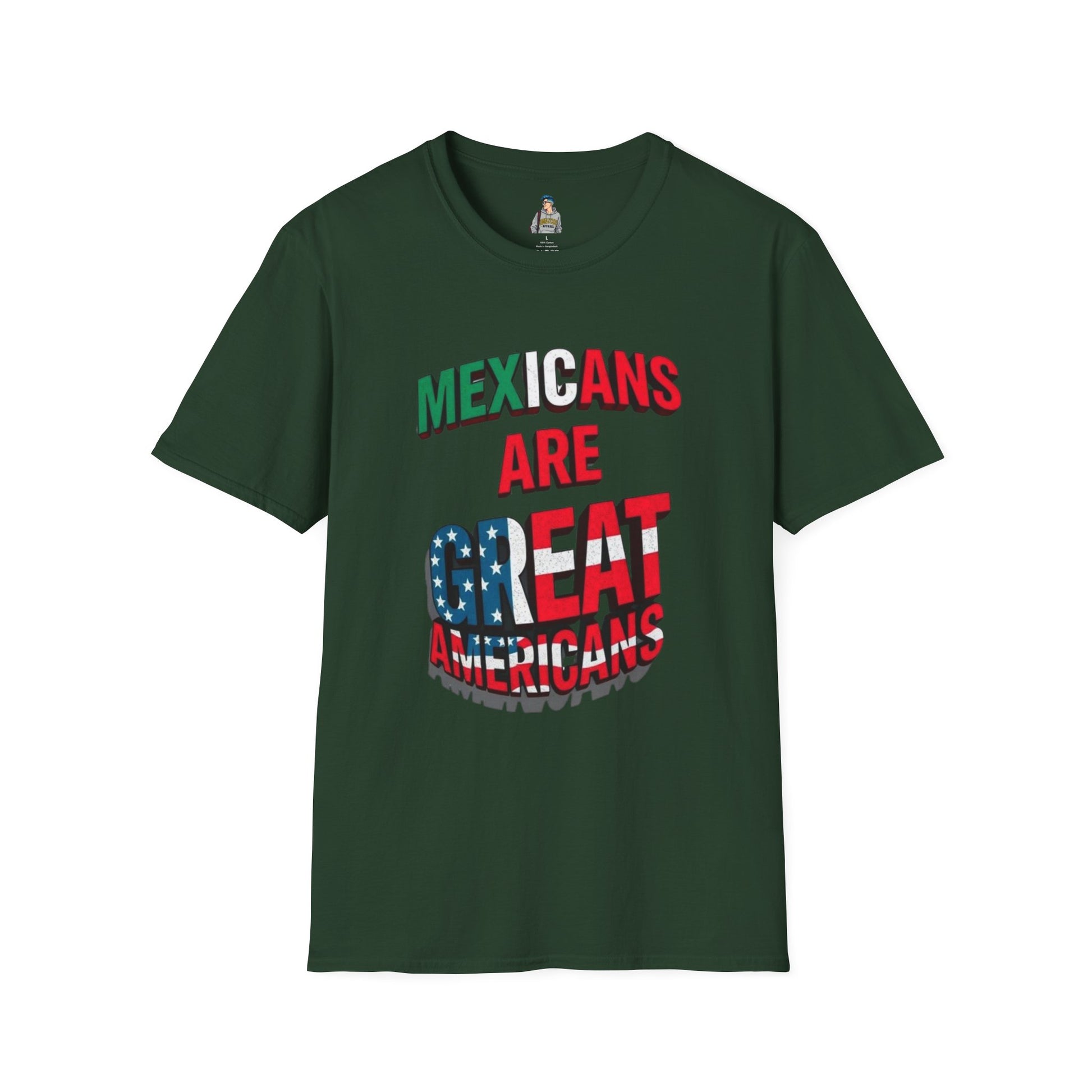 Unisex Softstyle T-Shirt - Mexicans Are Great Americans | Bilingual Pride Tee