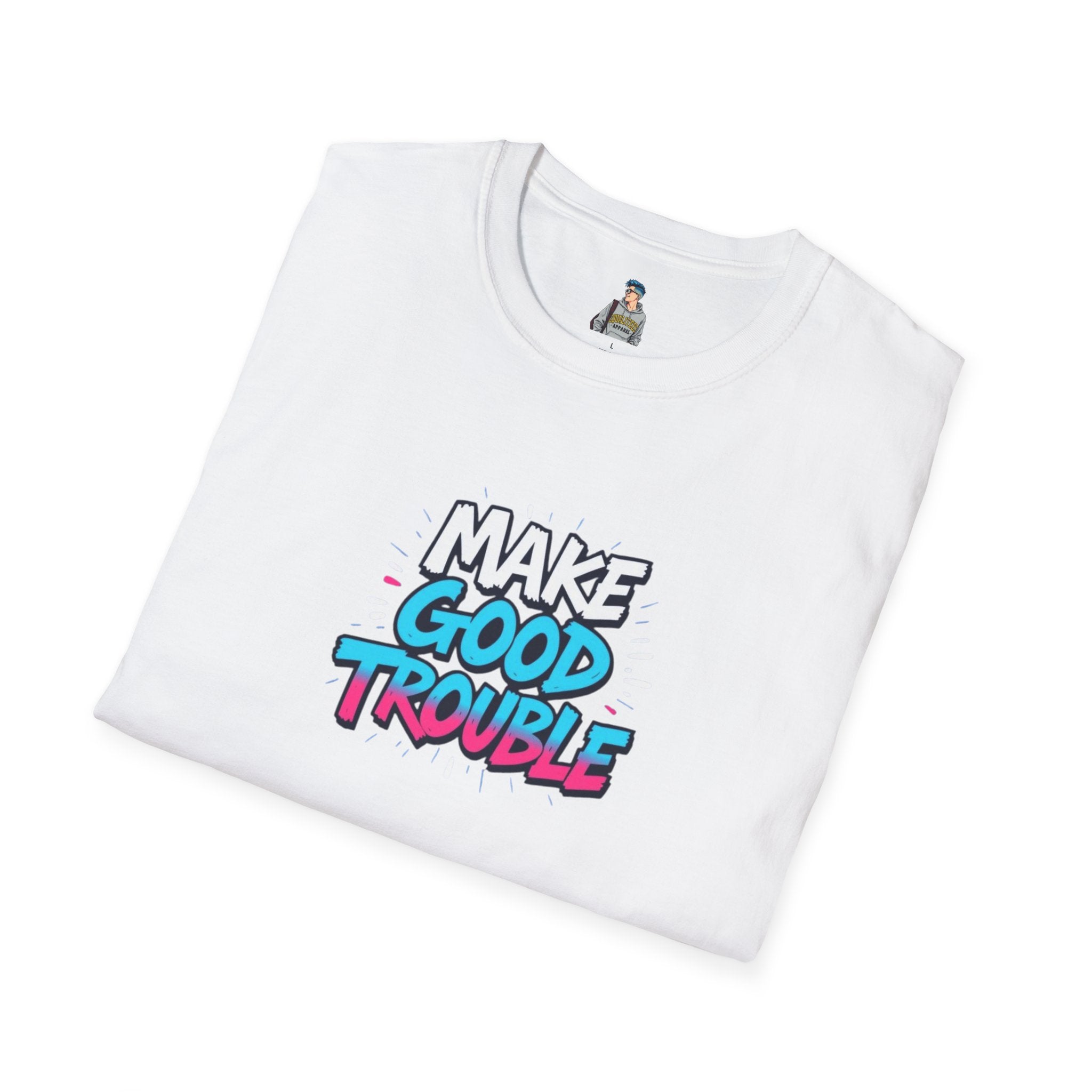 Make Good Trouble Trans Colors Graphic Unisex T-Shirt - Bold Statement Tee for Activists & Dreamers