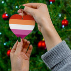 Lesbian Pride Ceramic Ornament - 4 Vibrant Shapes for Celebrations and Holidays