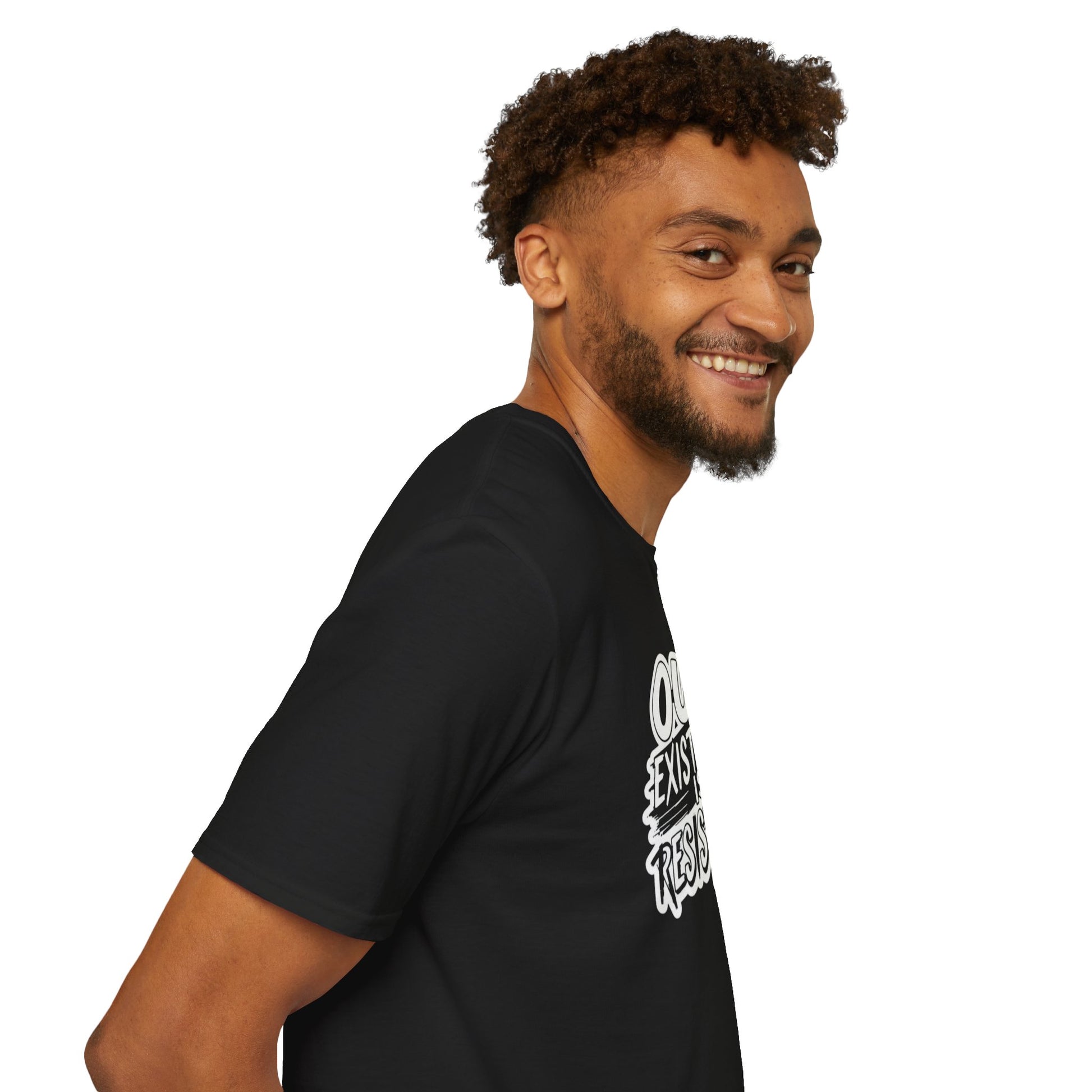 Unisex Softstyle T-Shirt - "Our Existence is Resistance" - Motivational Tee for Activists, Casual Wear, Gift for Change-makers