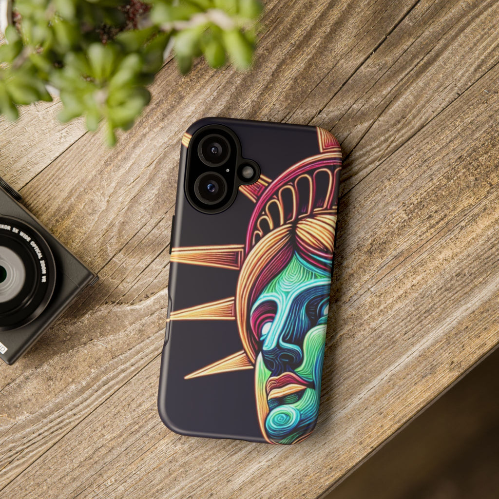 Statue of Liberty Neon Glowing Art Tough Case for Android & iPhone