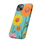 Floral Tough Phone Case for iPhone — Bright Daisy Garden Protective Cover