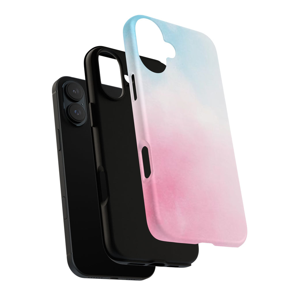 Pastel Cloud Tough Phone Case for iPhone Pink & Blue Gradient Protective Cover