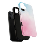 Pastel Cloud Tough Phone Case for iPhone Pink & Blue Gradient Protective Cover