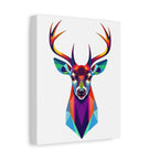 Vibrant Stag Canvas Wall Art - Colorful Geometric Deer Decor