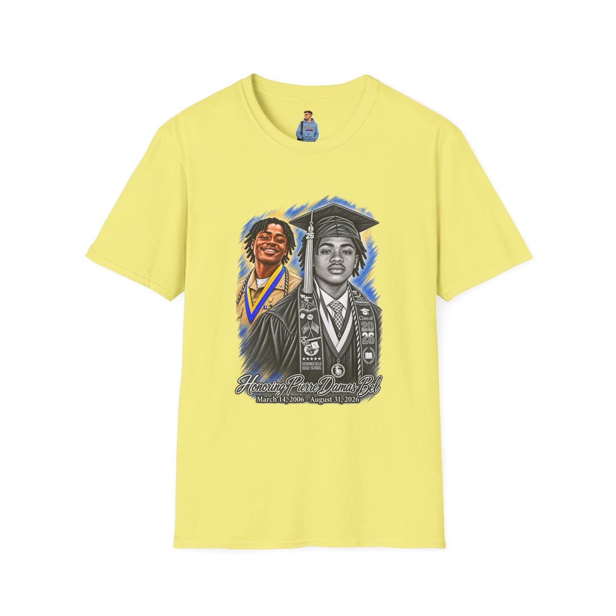 Double Portrait Front - In Memory of Pierre Damas Bel T-Shirt