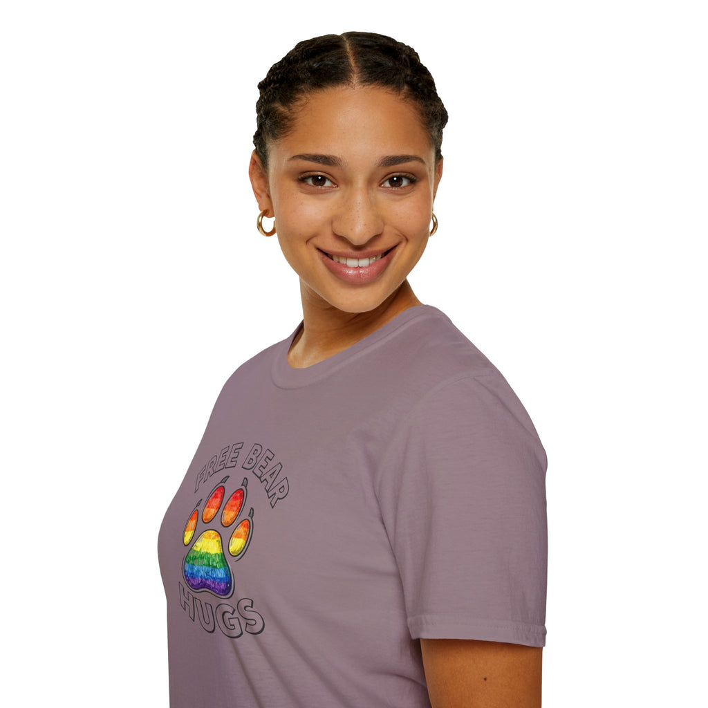 Free Bear Hugs Rainbow Paw T-Shirt