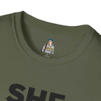 T-Shirt — "She Said Stop, You Will Stop." Bold Statement Tee for Consent Awareness