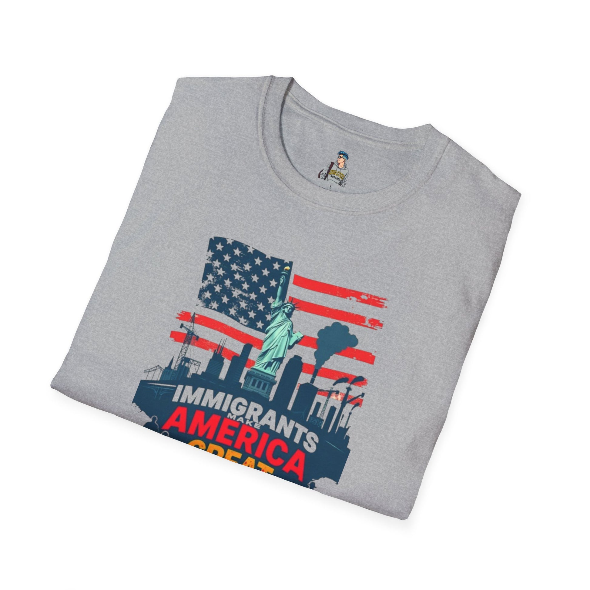 Unisex Softstyle T-Shirt - "Immigrants Make America Great" - Celebrate Diversity & Freedom