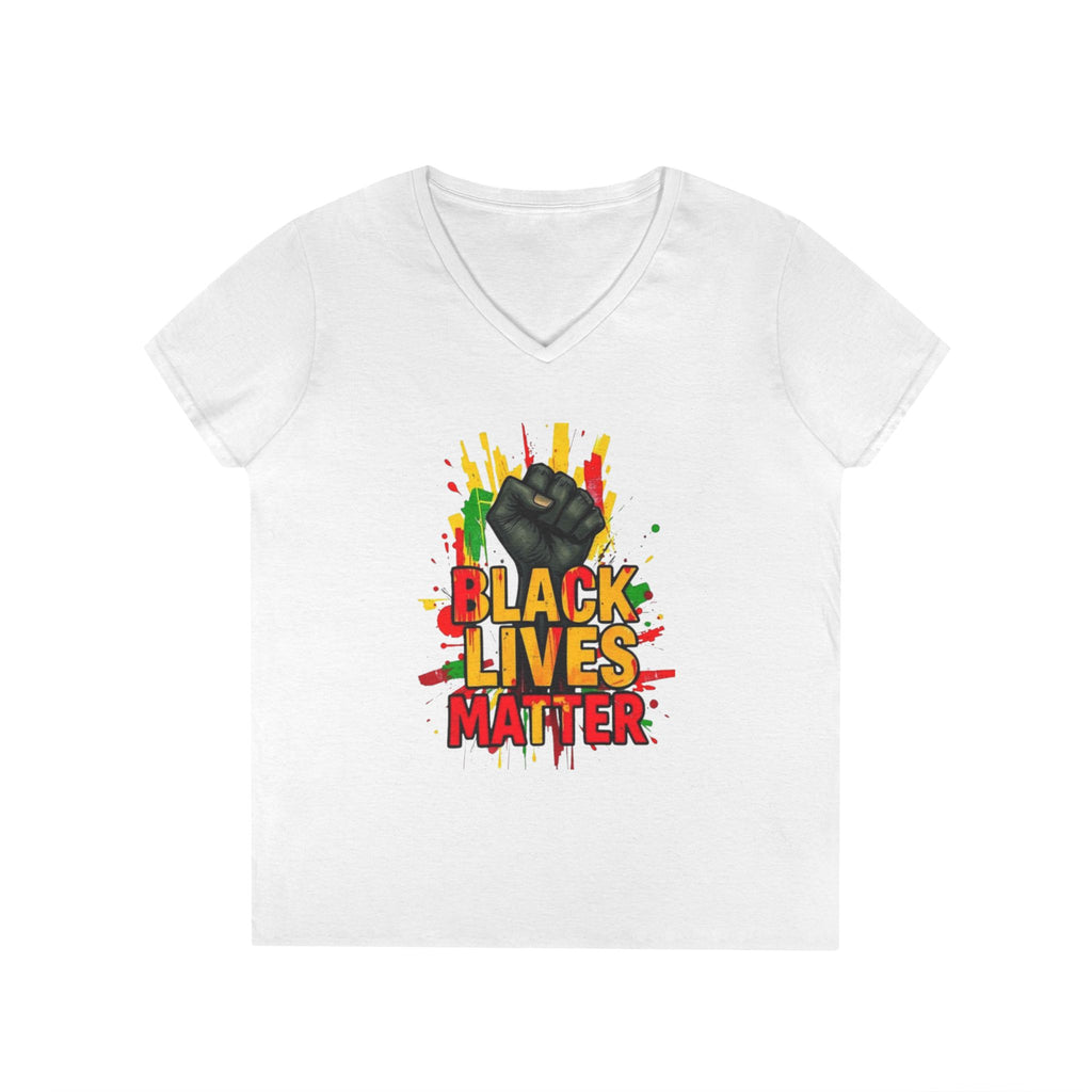 Empowering Ladies' V-Neck T-Shirt | Black Lives Matter Design