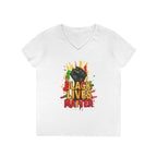 Empowering Ladies' V-Neck T-Shirt | Black Lives Matter Design