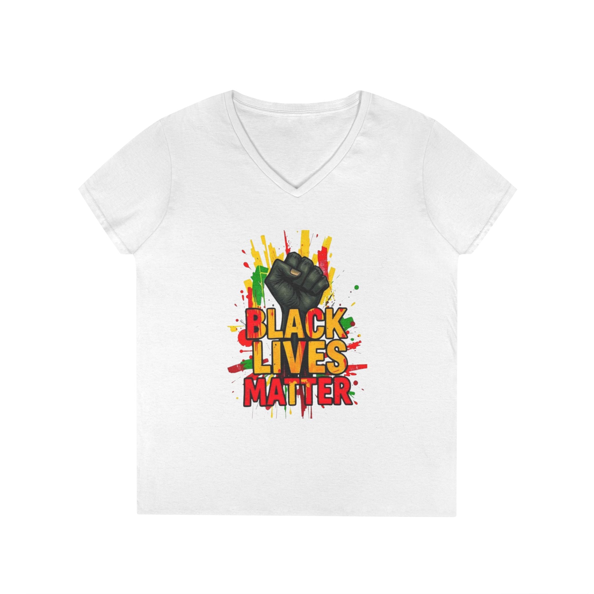 Empowering Ladies' V-Neck T-Shirt | Black Lives Matter Design