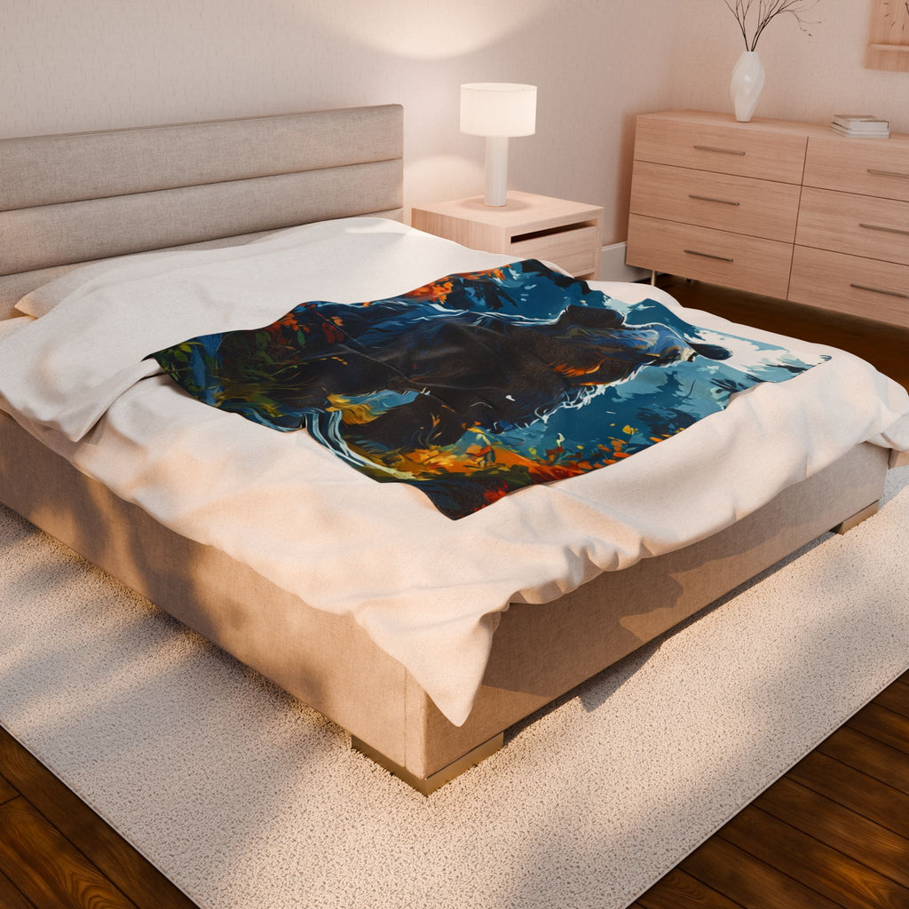 Cozy Bear Velveteen Plush Blanket