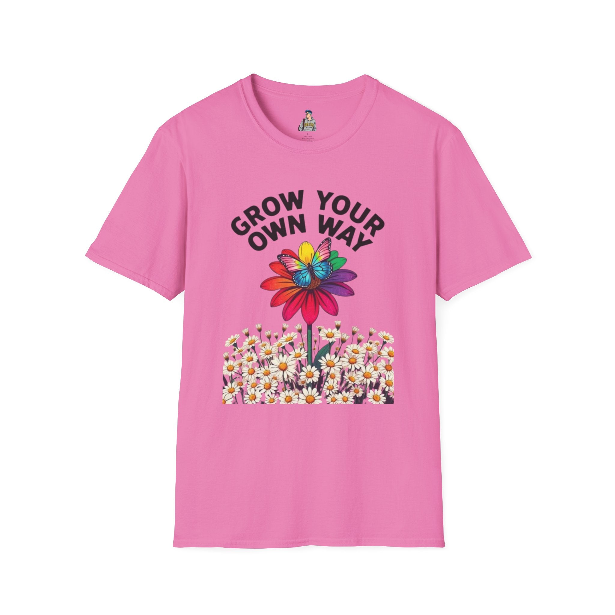 Unisex Softstyle T-Shirt - 'Grow Your Own Way' Floral Design for Queer Pride