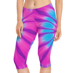 Colorful Tie-Dye Capri Leggings for Women - Stylish & Comfy Activewear