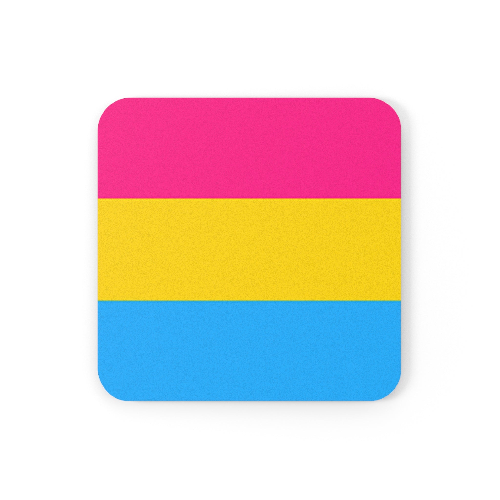 Pansexual Pride Cork Back Coaster | Fun Drinkware Accessory