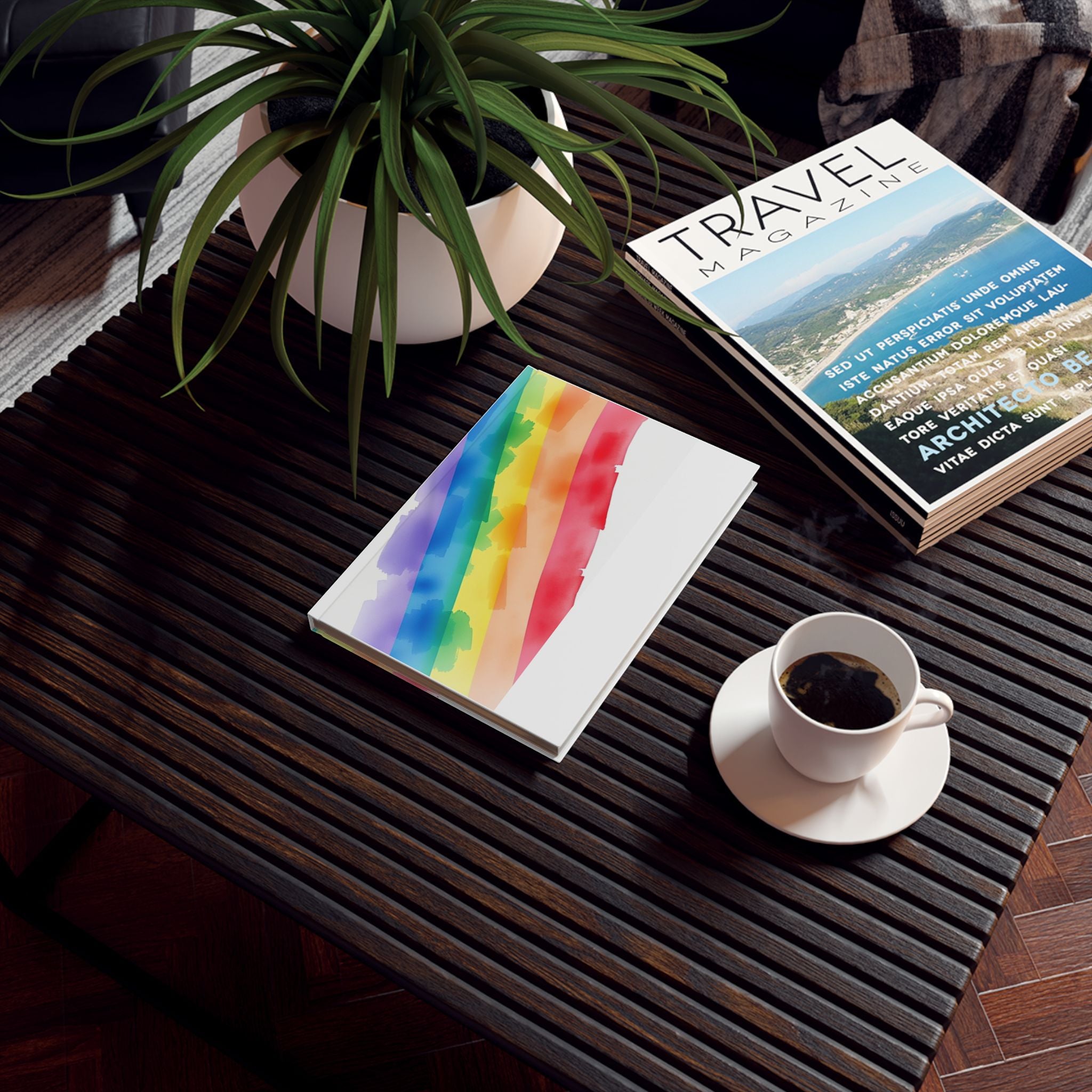 Watercolor Rainbow Hard Backed Journal - Perfect for Gifts, Journaling, and Celebrations
