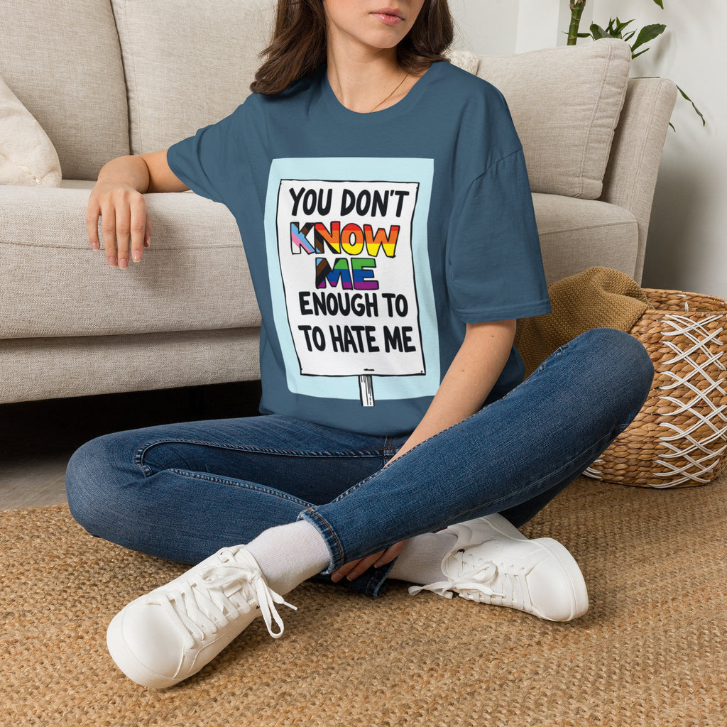 You Don't Know Me Enough to Hate Me Inclusive Pride T-Shirt - Unisex Softstyle Tee for Casual Wear