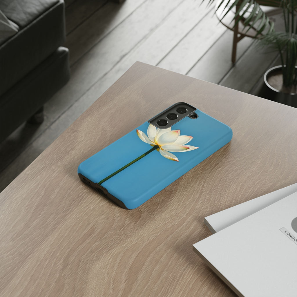 Open White Peace Lily Design Tough Case For Android & iPhone