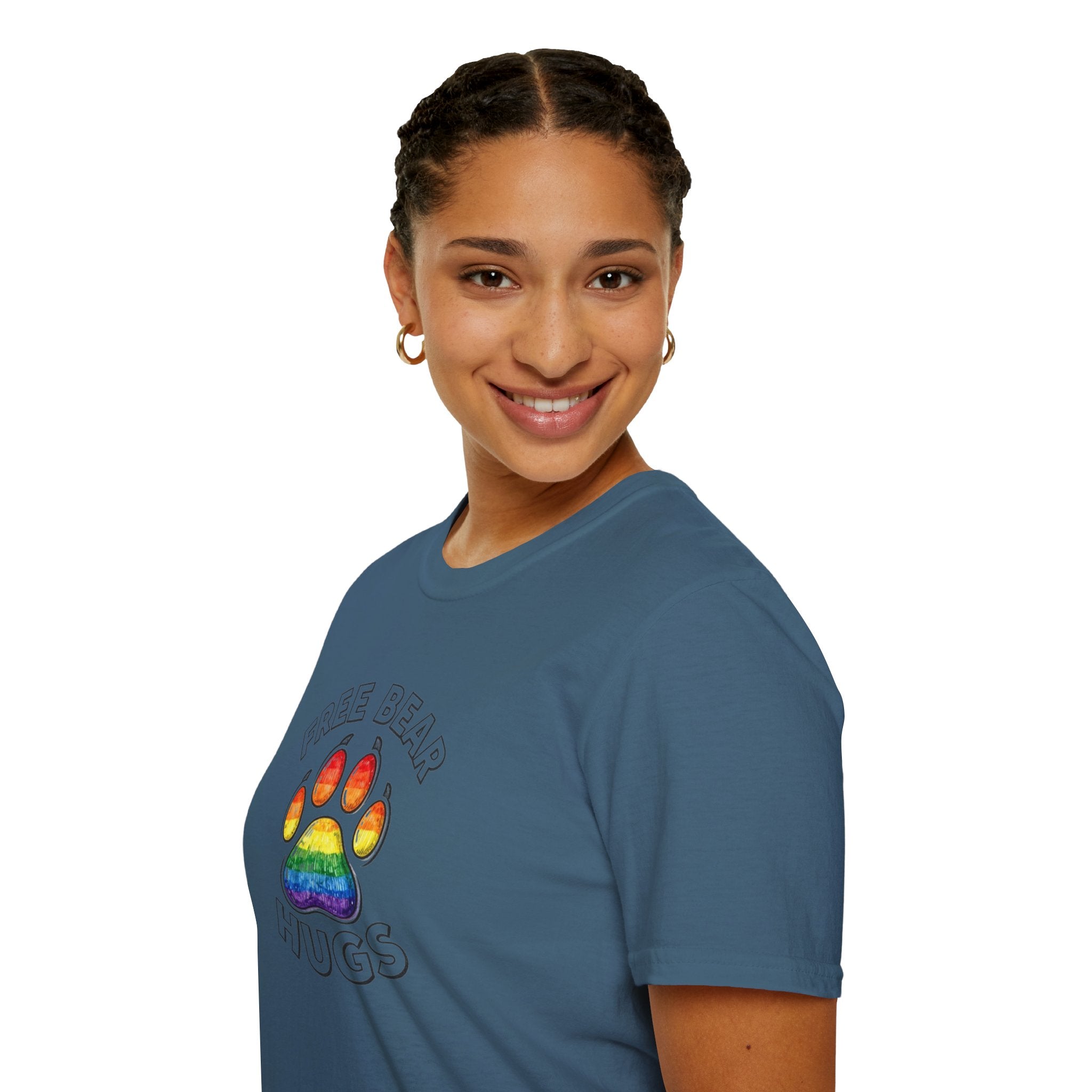 Free Bear Hugs Rainbow Paw T-Shirt