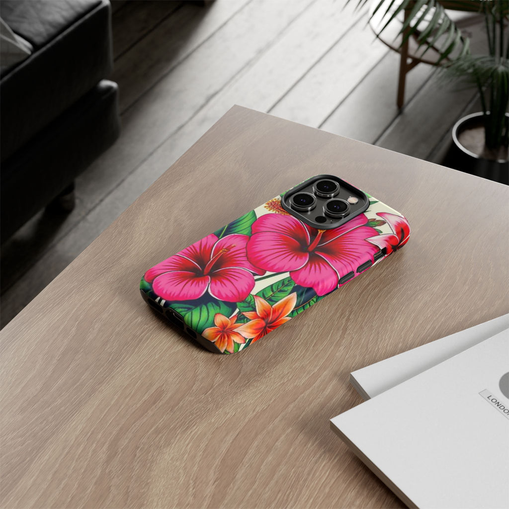 Tropical Hibiscus Phone Case for iPhone — Floral Tough Protective Cover