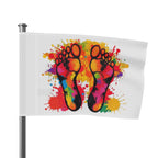 Rainbow Feet Paint Splatter Flag - Aesthetic LGBTQ+ Banner for Celebration & Home Decor