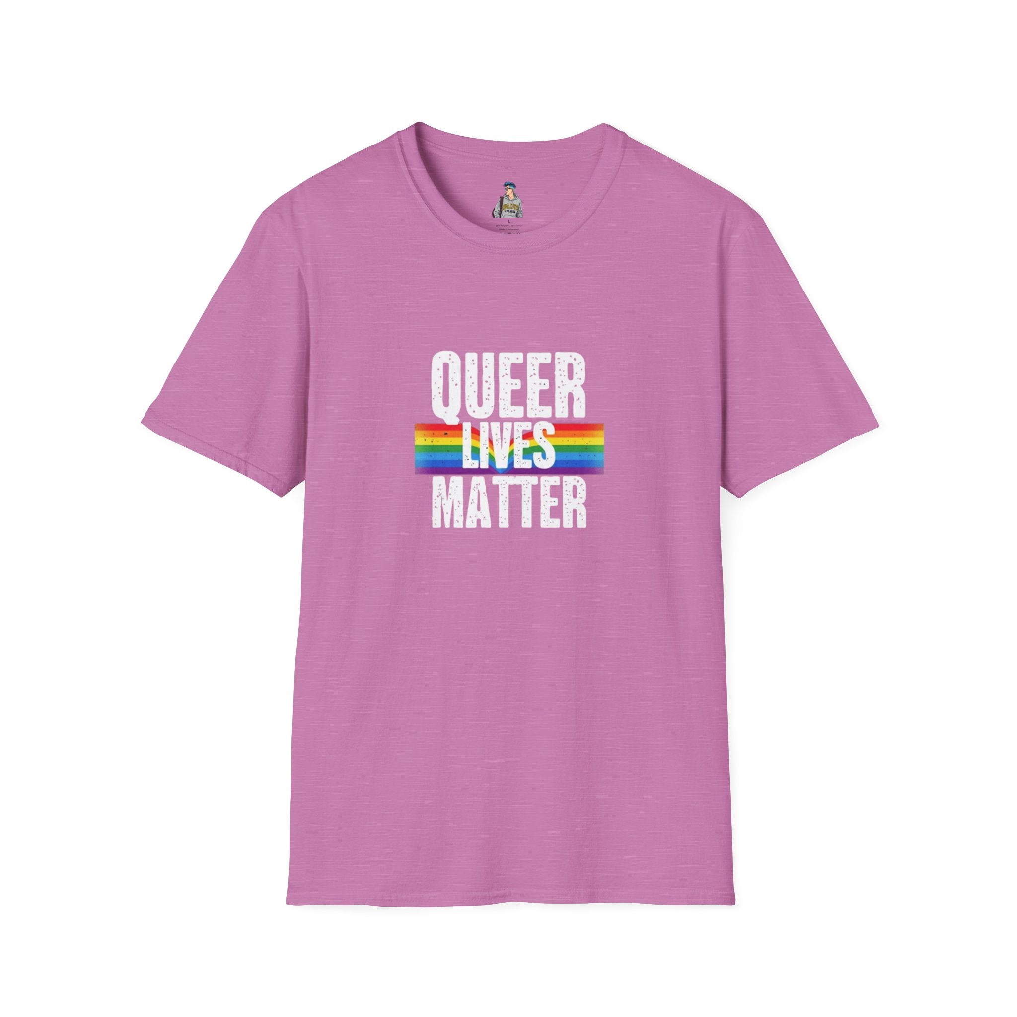 Queer Lives Matter Unisex Softstyle T-Shirt - Support LGBTQ+ Rights