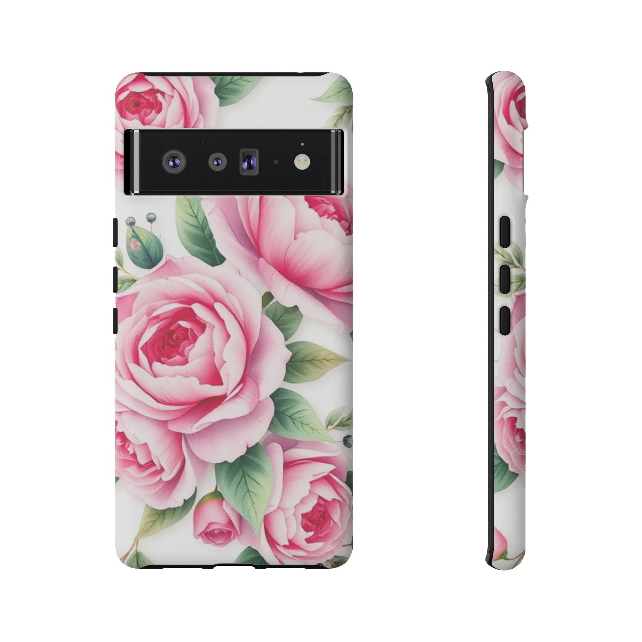 Android OR iPhone Compatible Cases - Pink Flower Design - Unique Tough Cases