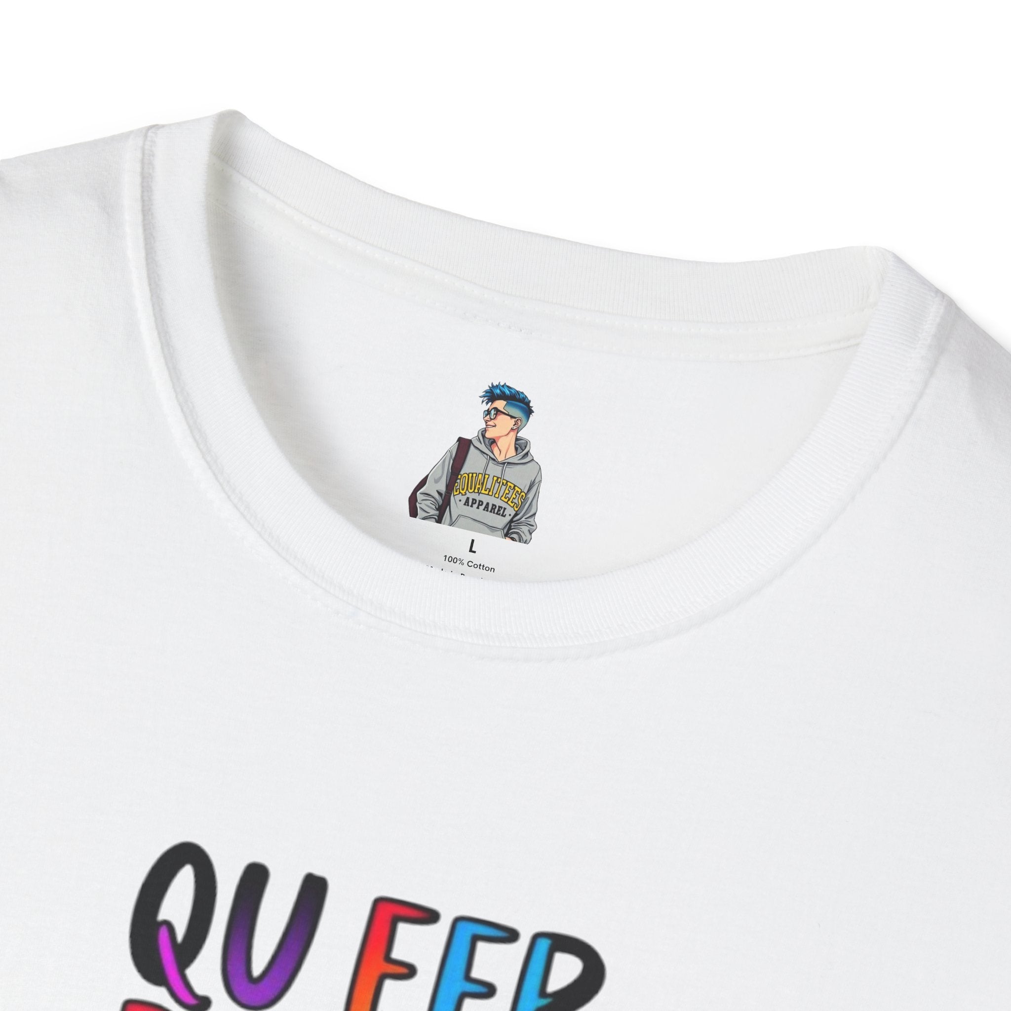 Queer Pride Unisex Softstyle T-Shirt - "Queer People Belong Everywhere"