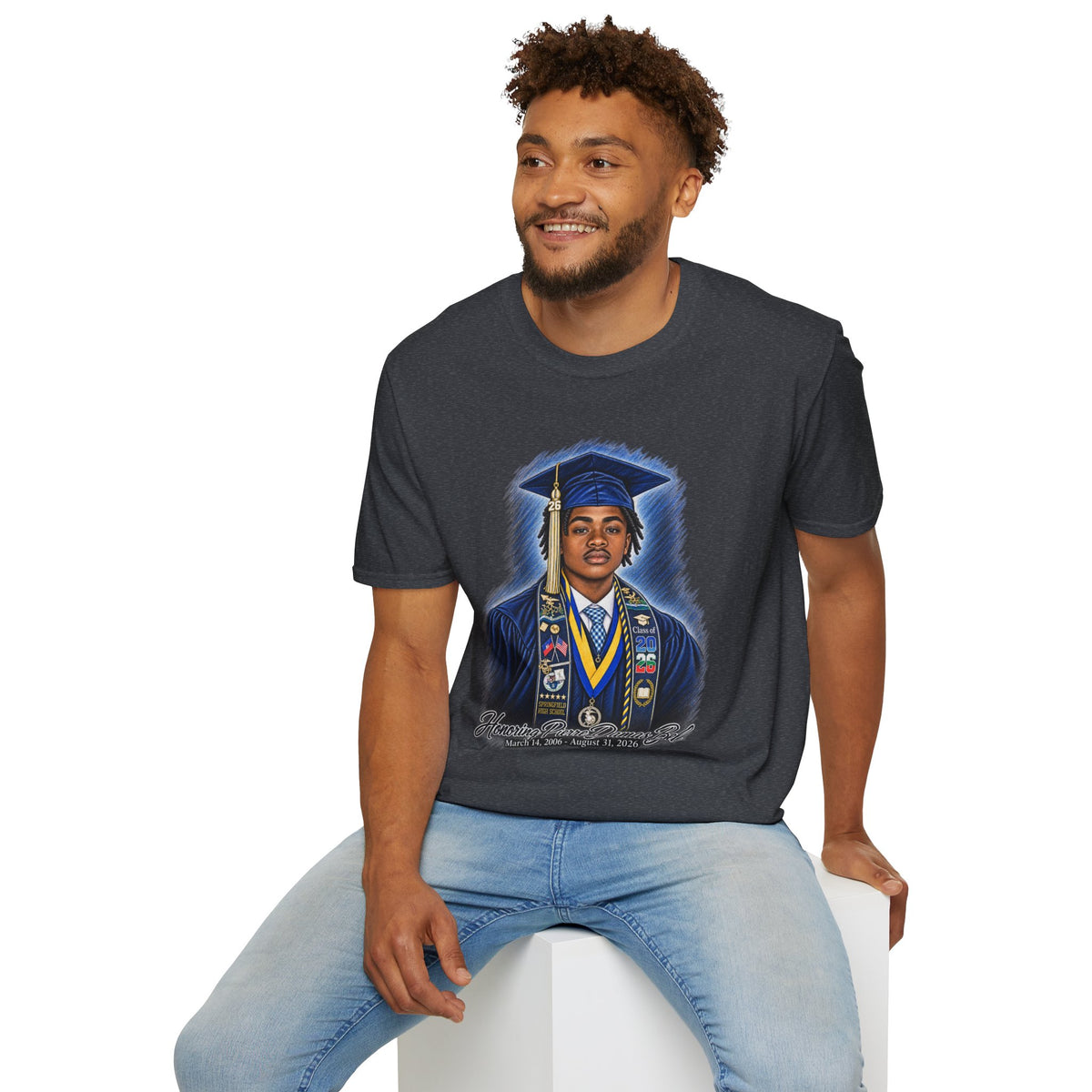 Portrait Front and Back - In Memory of Pierre Damas Bel T-Shirt