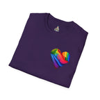 Unisex Softstyle T-Shirt - Pride Heart Design with 'Existence is Resistance'