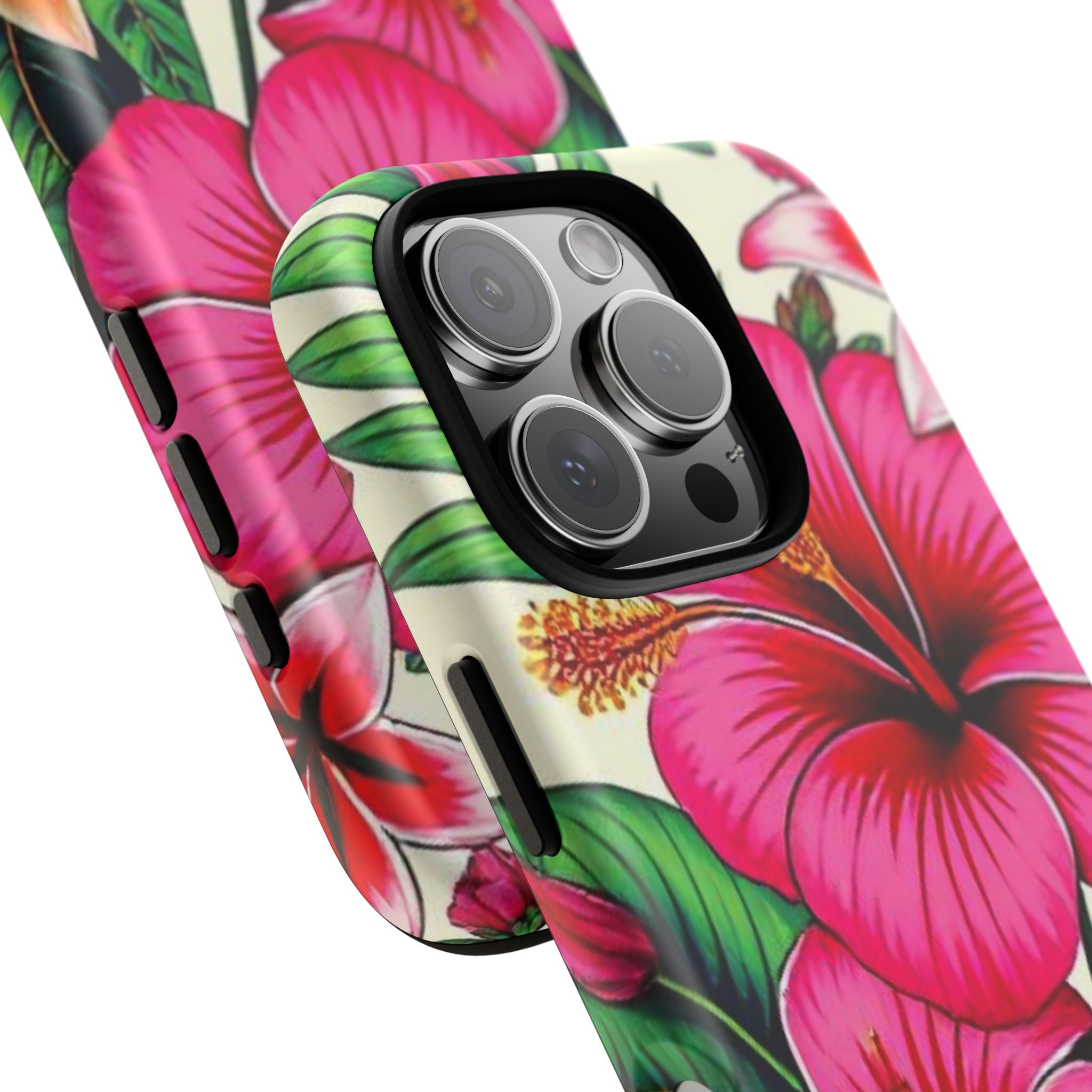 Tropical Hibiscus Phone Case for iPhone — Floral Tough Protective Cover