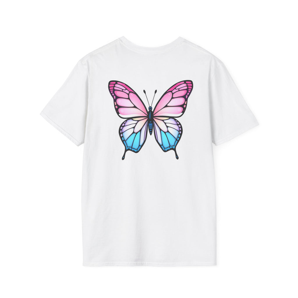 Trans Caterpillar to Butterfly Transformation T-Shirt, Unisex Graphic T-Shirt