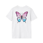 Trans Caterpillar to Butterfly Transformation T-Shirt, Unisex Graphic T-Shirt