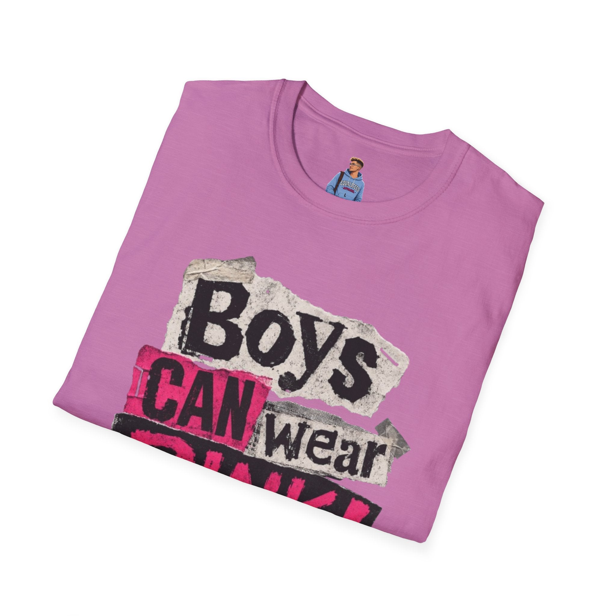 Boys Can Wear Pink T-Shirt — Bold Retro Feminist Graphic Tee