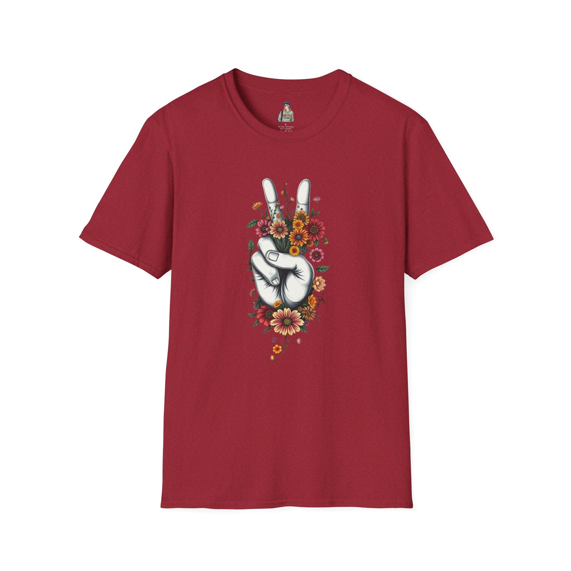 Grow Peace Unisex Softstyle T-Shirt - Boho Inspiration, Perfect for Festivals and Everyday Wear