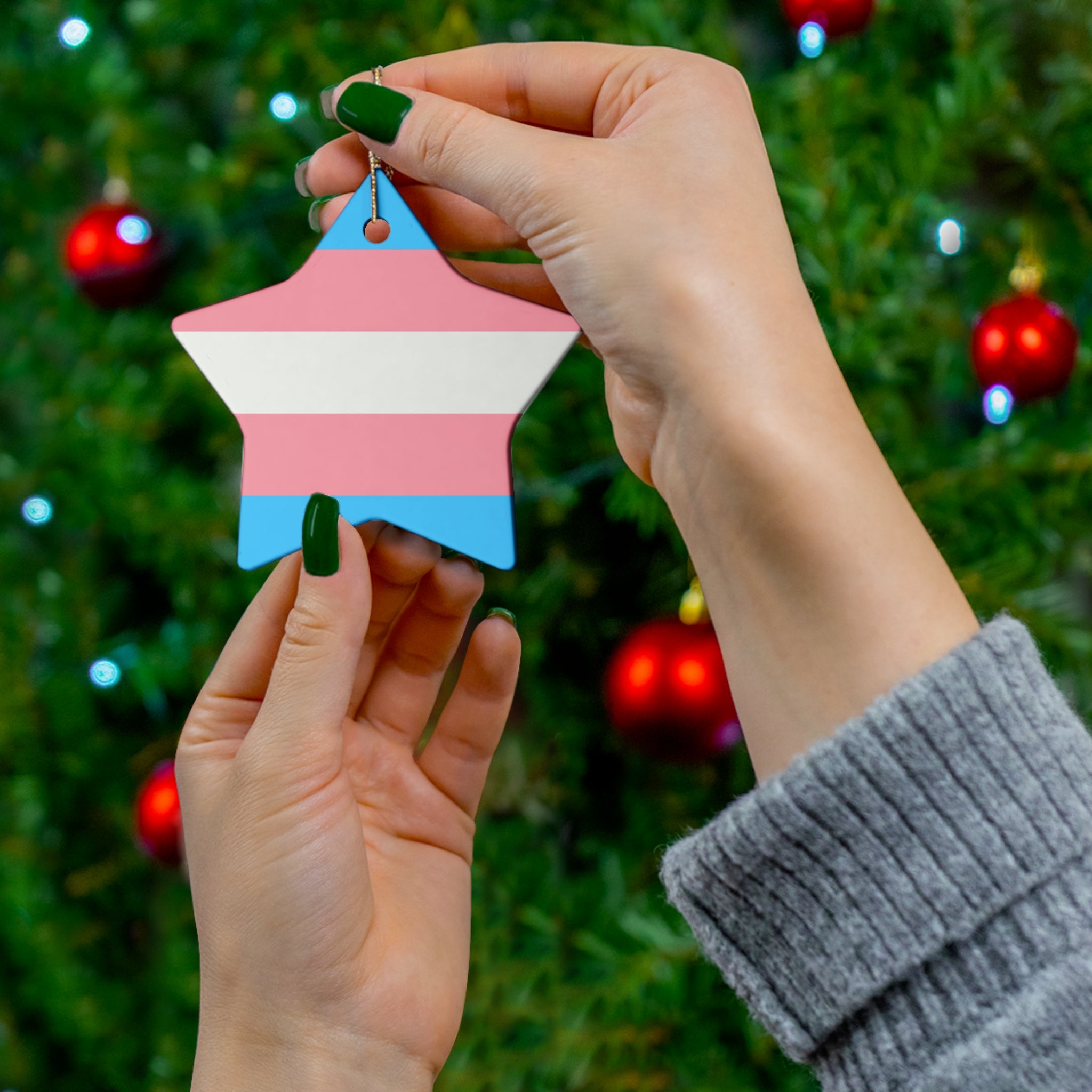 Transgender Pride Ceramic Ornament - 4 shapes