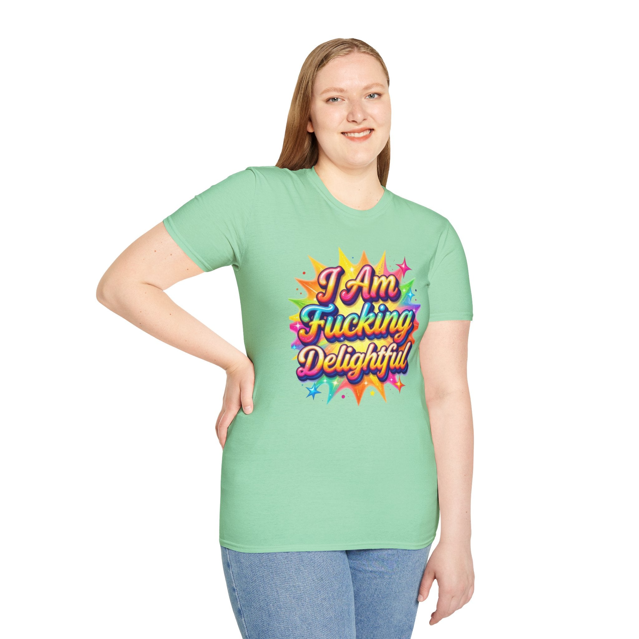 I Am Fucking Delightful T-Shirt - Bold Rainbow Self-Love Graphic Tee
