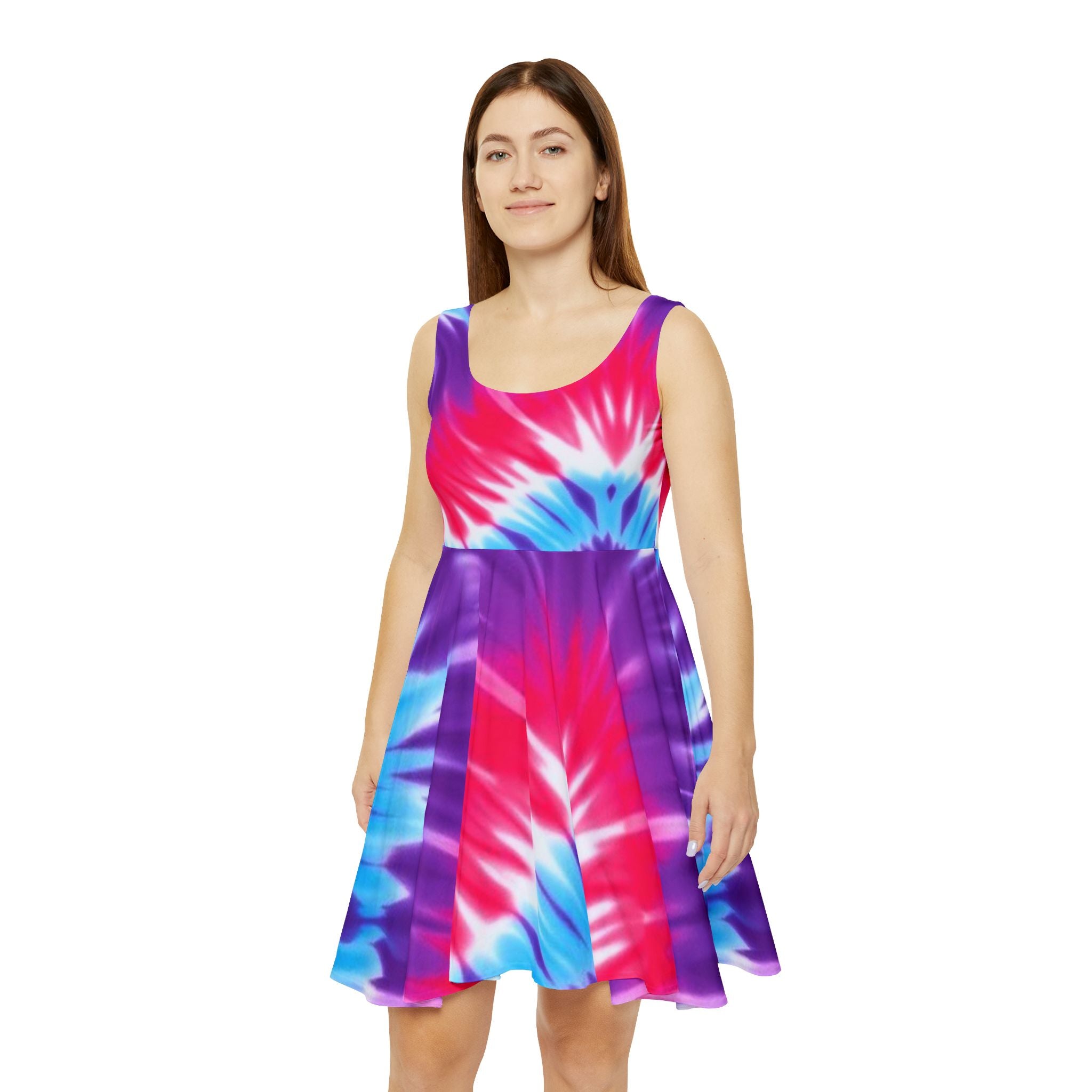 Vibrant Tie-Dye Skater Dress - Perfect for Summer Outings & Festivals