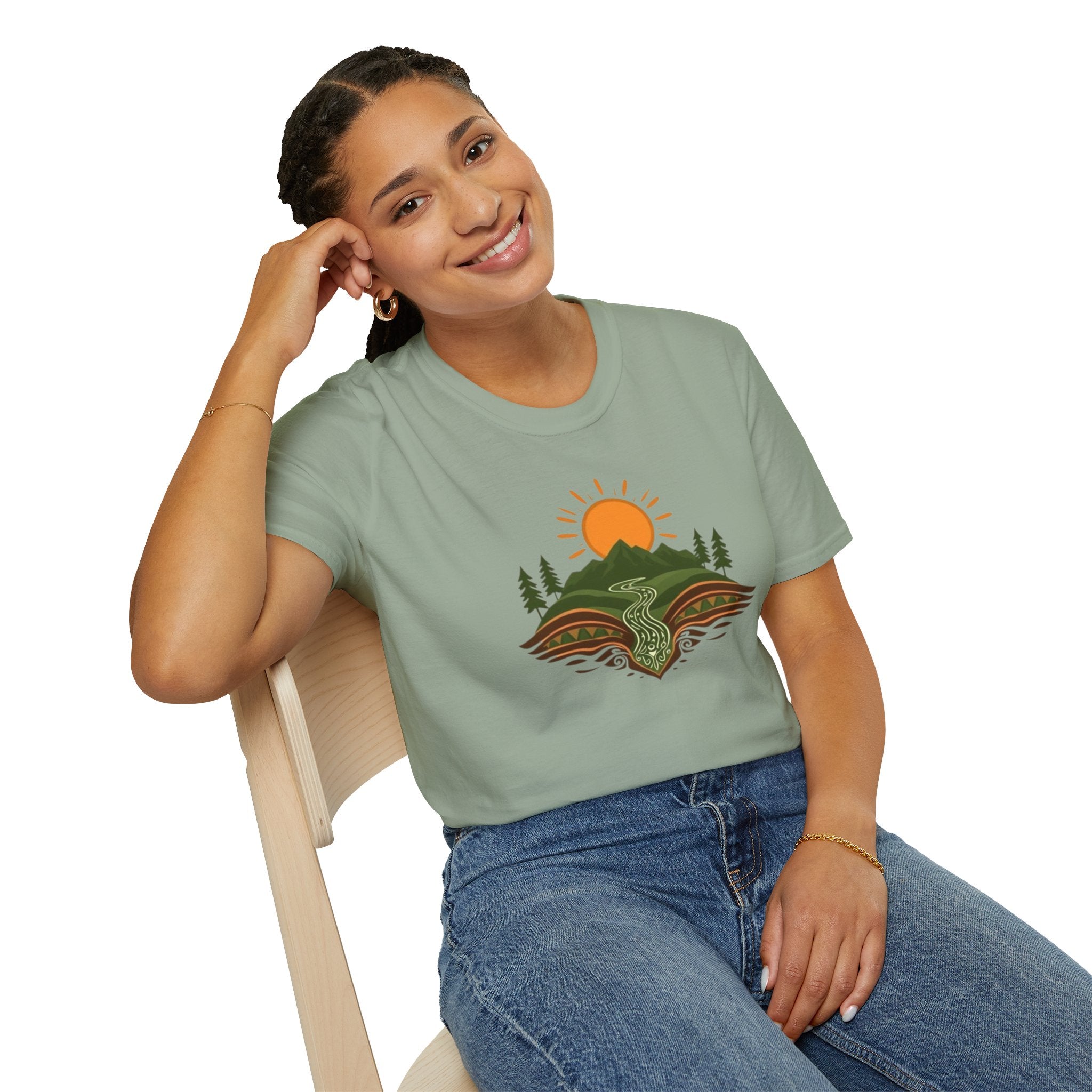 Mountain Scene Unisex Softstyle T-shirt