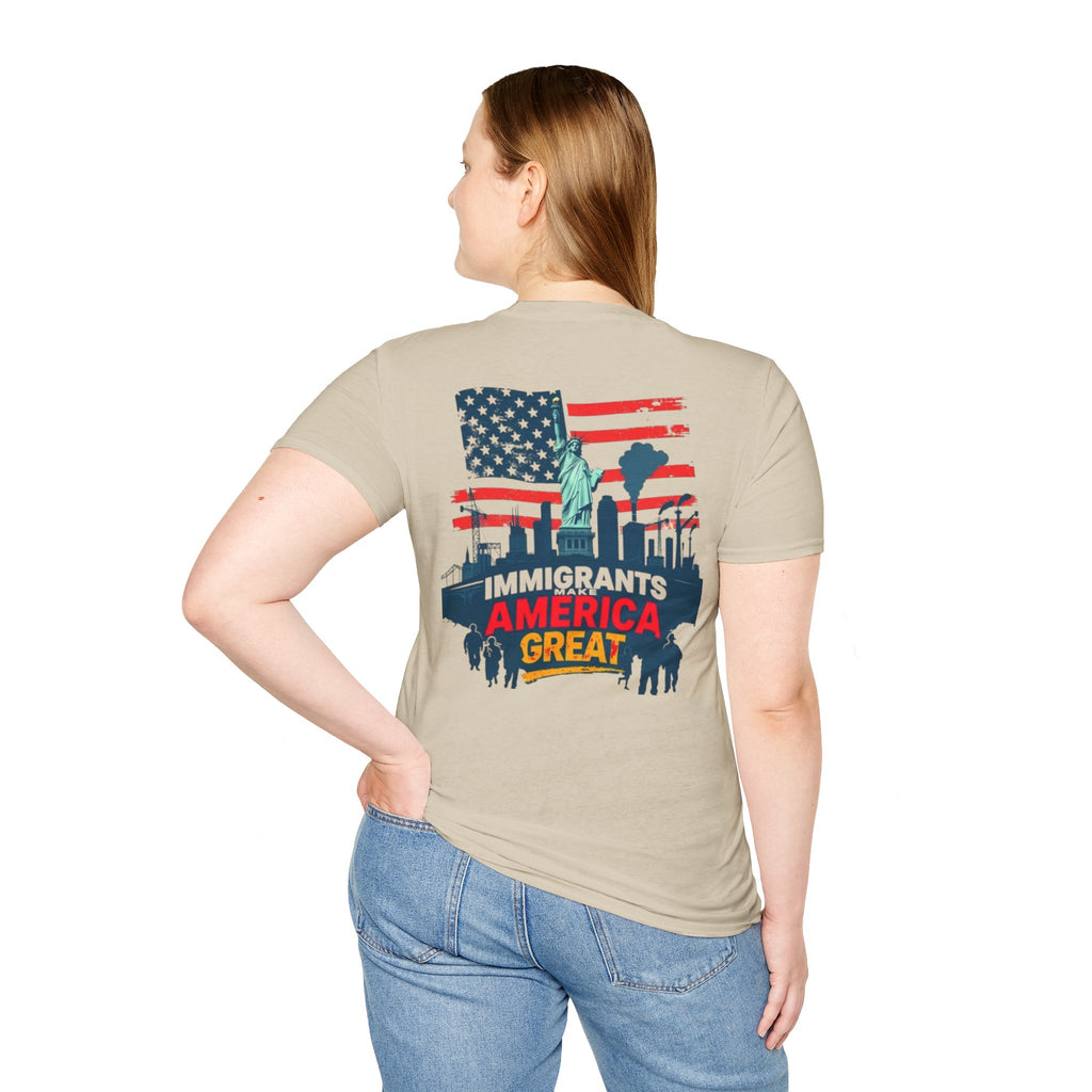 Immigrants Make America Great T-Shirt Estoy Contigo (I Am With You) Unisex Softstyle T-Shirt Classic Protest Tee