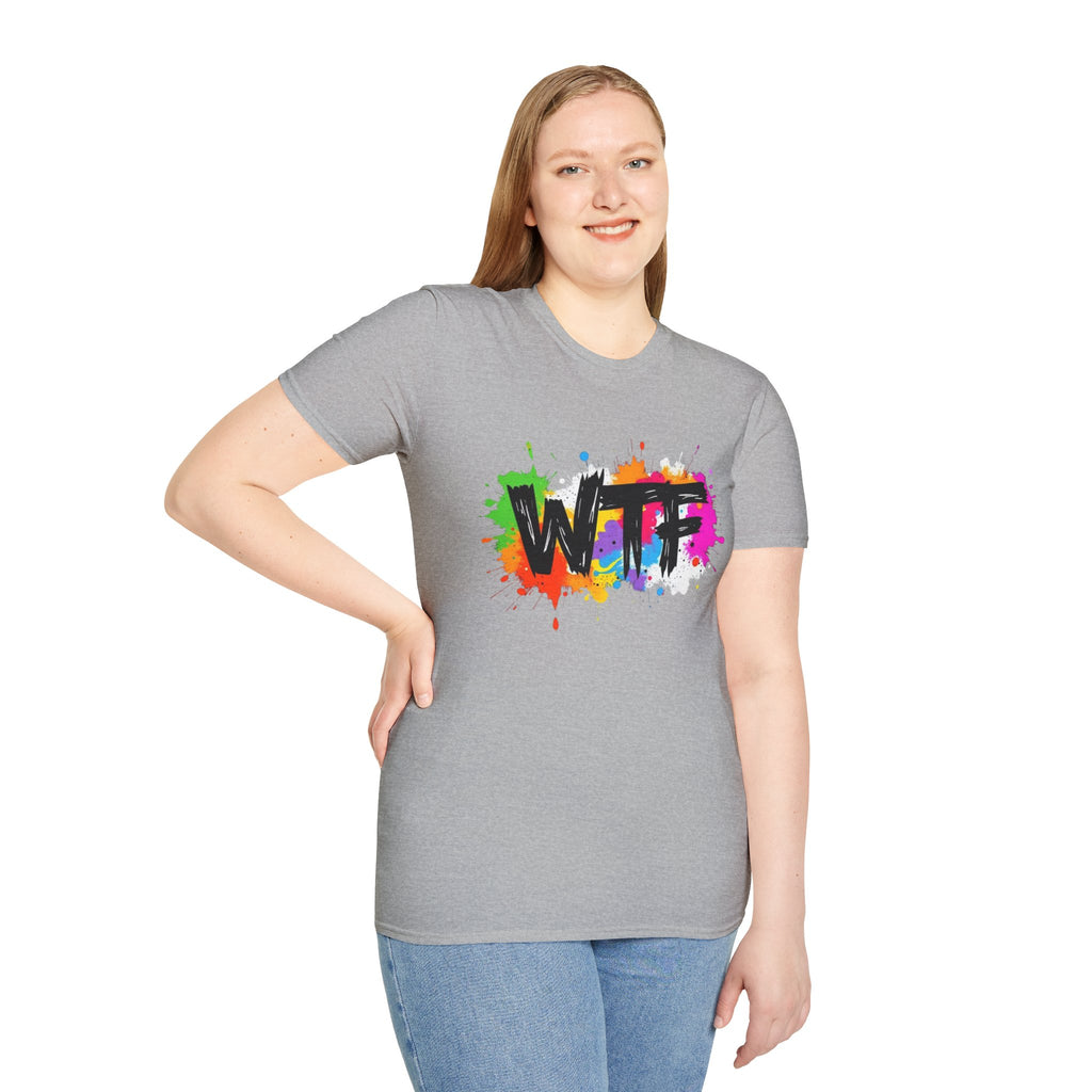 WTF Color Splash T-Shirt — Bold Rainbow Graphic Tee