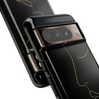 Android OR iPhone Compatible Cases - Gold Line Face Design - Unique Tough Cases