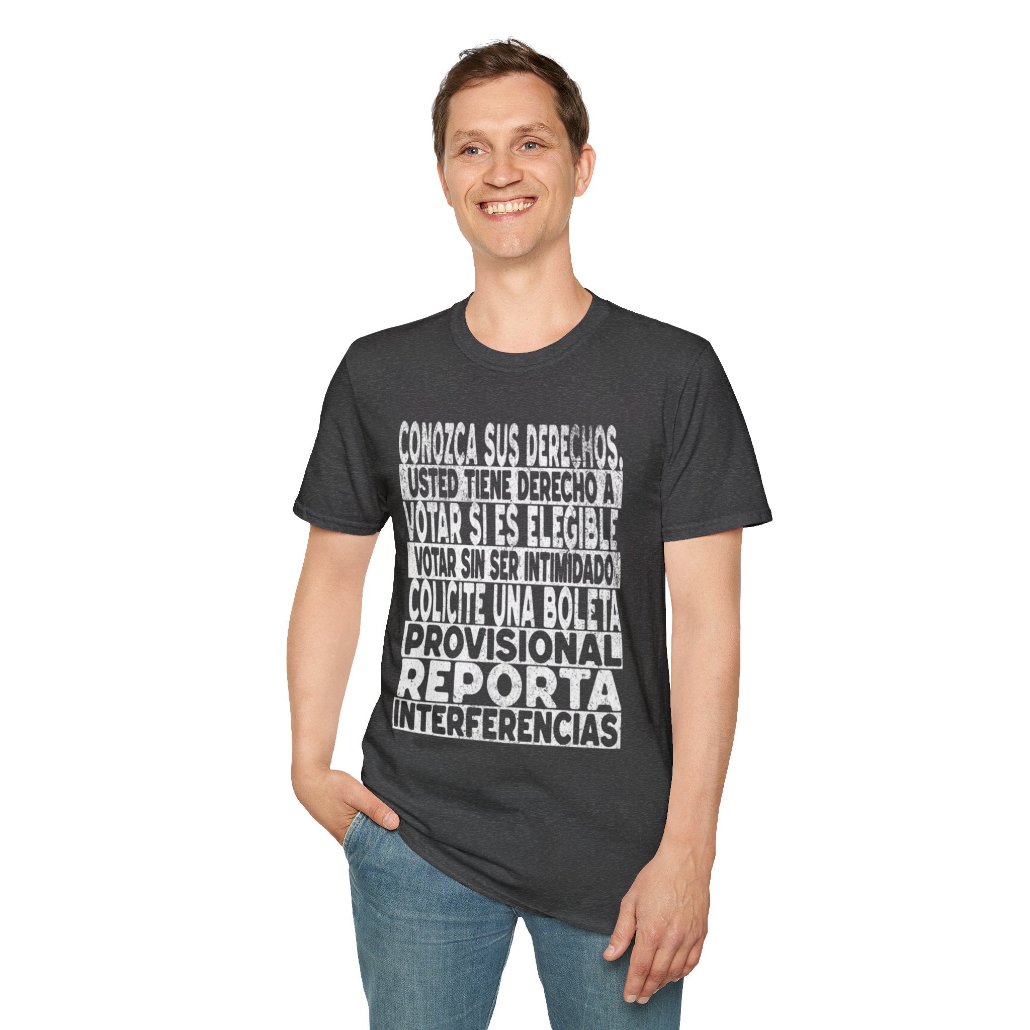 Voting Rights T-Shirt — Spanish "CONOZCA SUS DERECHOS"