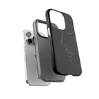 Android OR iPhone Compatible Cases - Gold Line Face Design - Unique Tough Cases