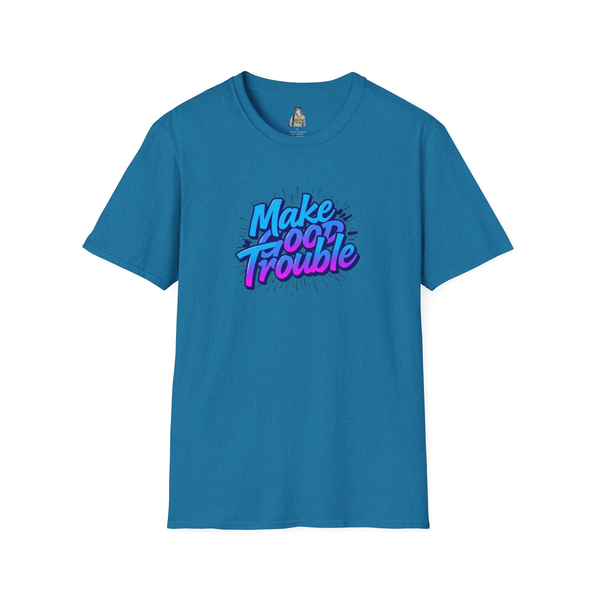 Make Good Trouble Blue Graphic Unisex T-Shirt - Fun & Bold Design for Everyday Wear