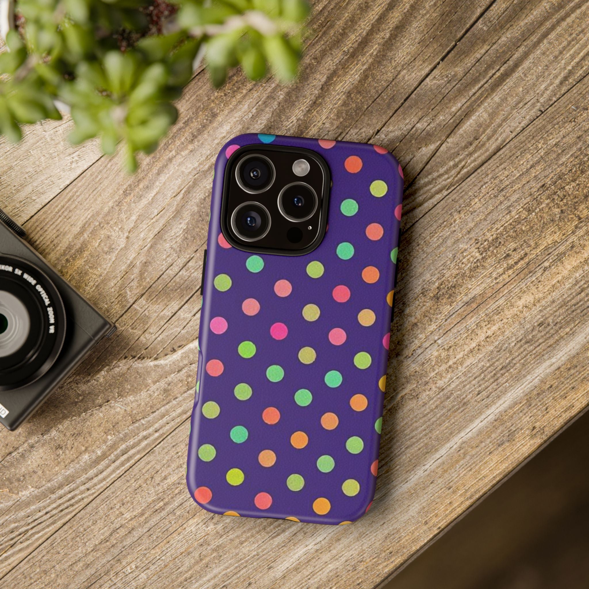 Colorful Polka Dot Tough Phone Case for iPhone